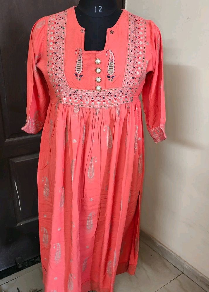 Peach Traditional Kurta