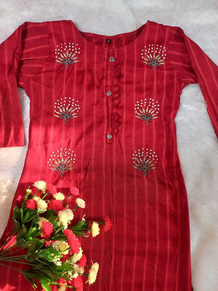 Maroon Kurta