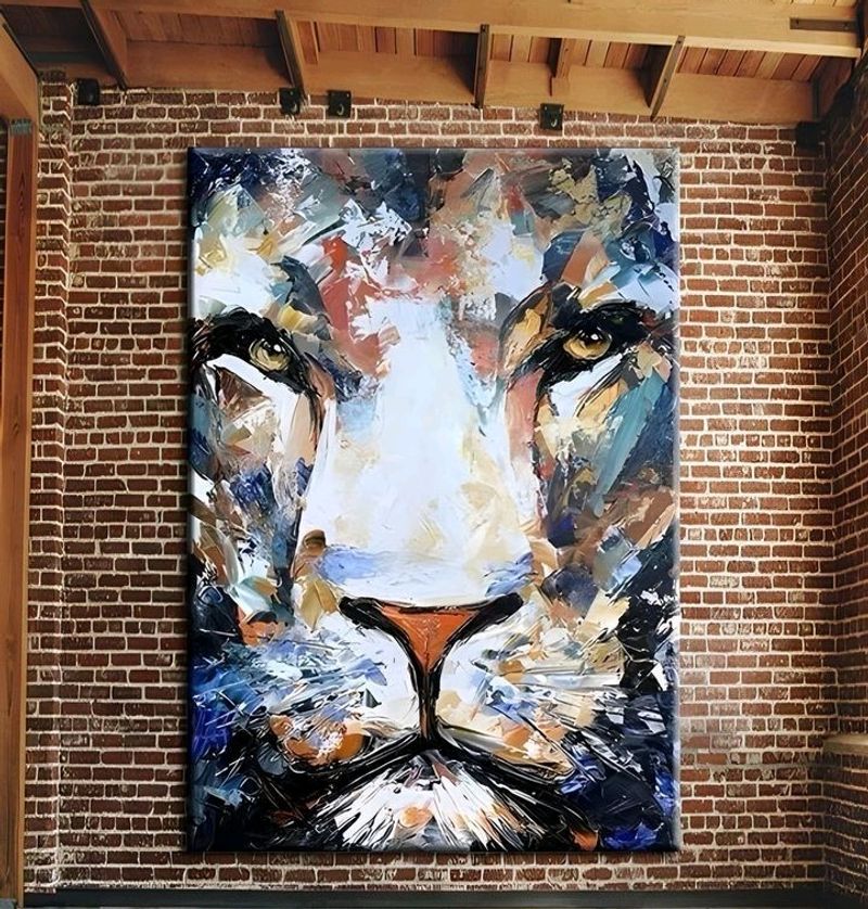 Lion Painting On Big Canvas