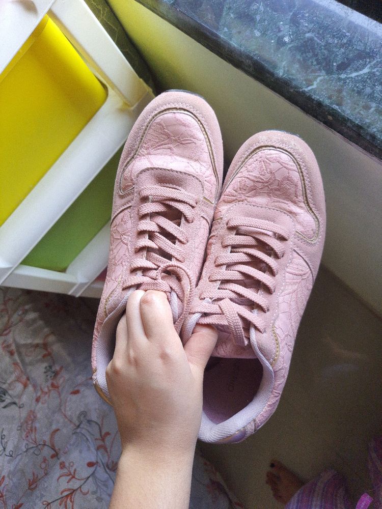 Y2K Dusty pink lace Sneakers