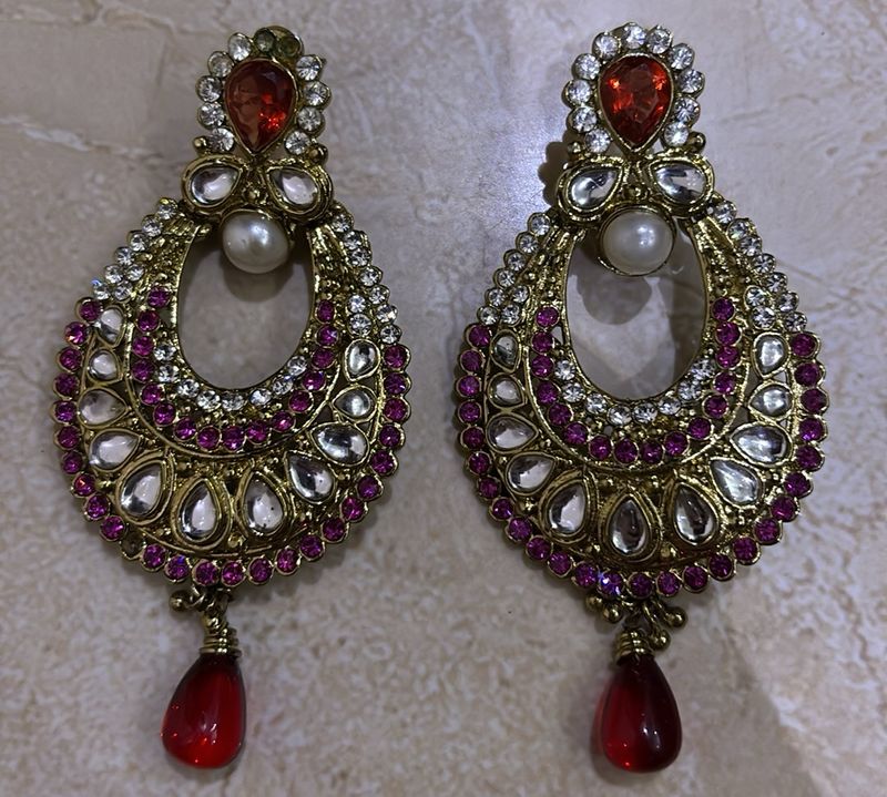 Beautiful Pink-Colored Earrings (No brand)