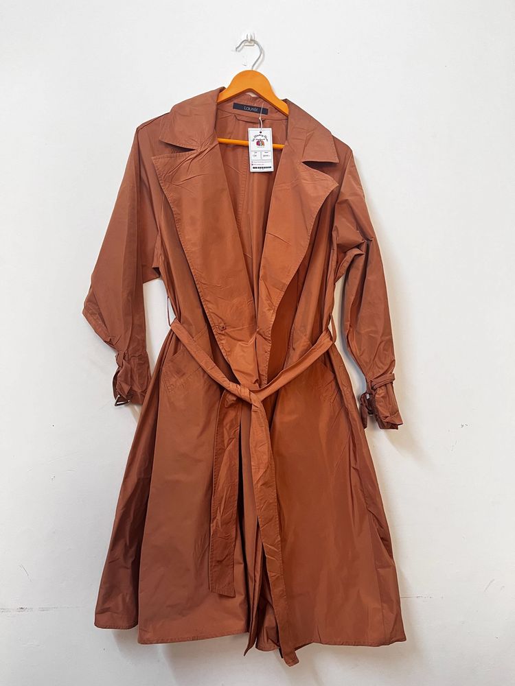 Korean Light Weight Long Peach Coat