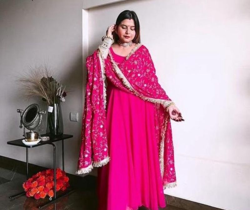 Hot Pink Anarkali Suit