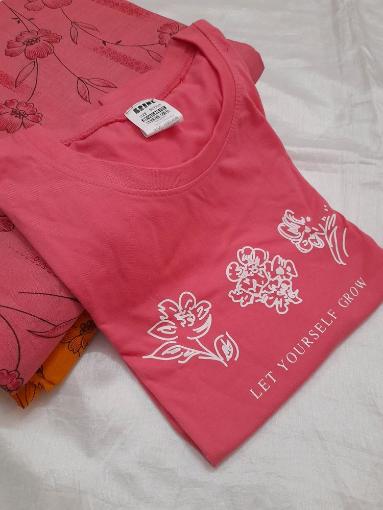 Pinkish Peach Tshirt For Girl/women