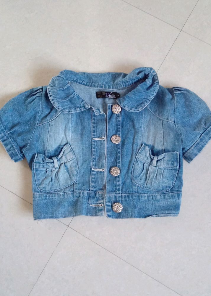 Denim Coquette Crop Top