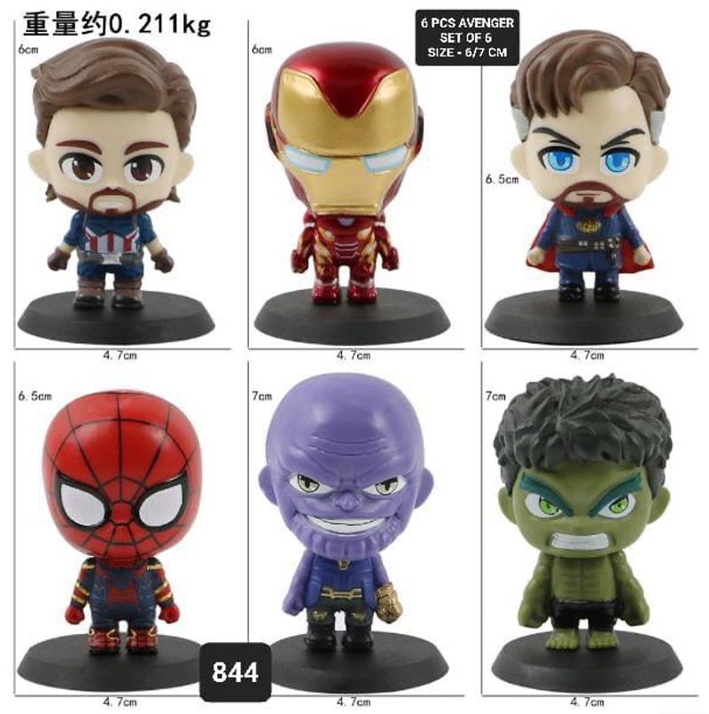 Marvel Avengers 6 Pcs Set Small Miniatures