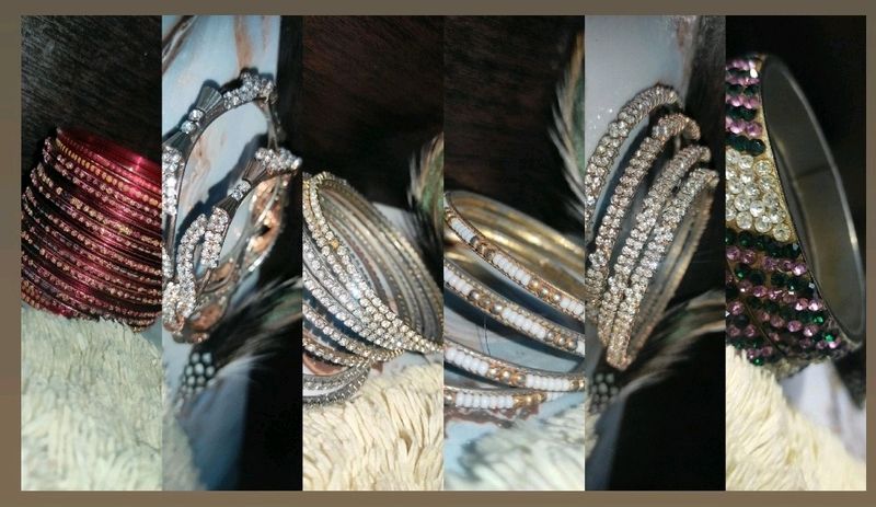 Metal And Glass Bangles