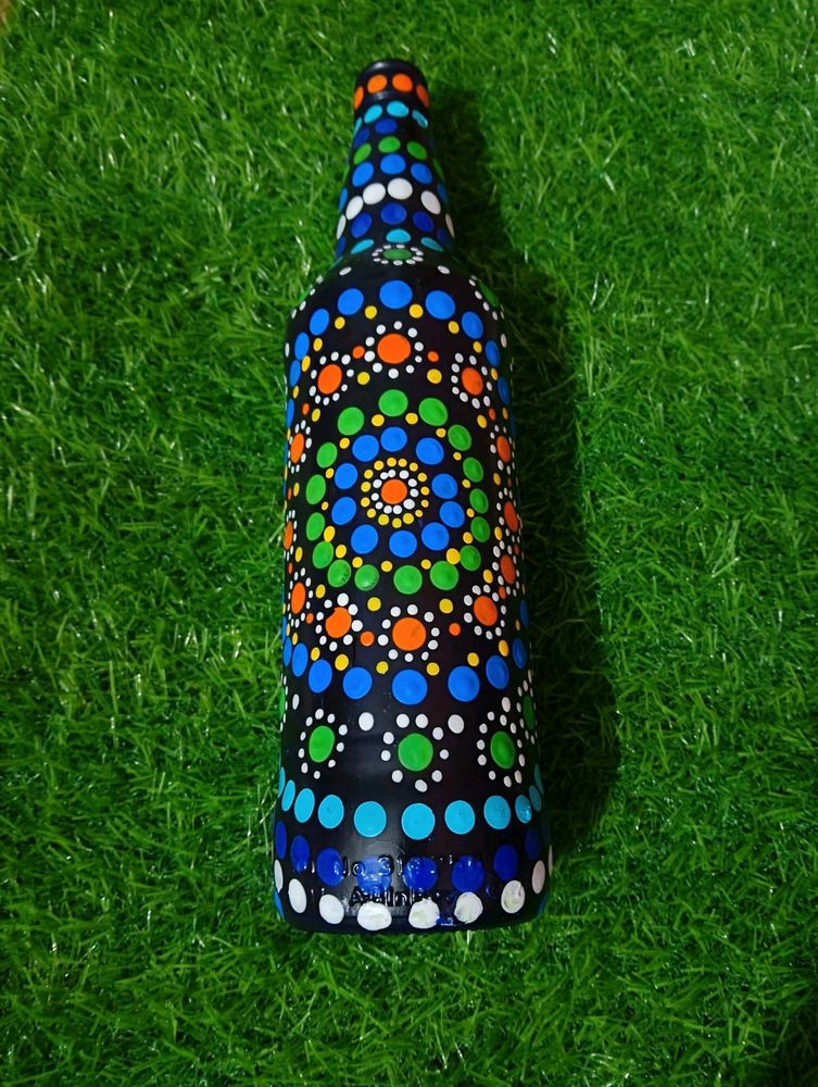 Handpainted Manadal Art Glass Bottles