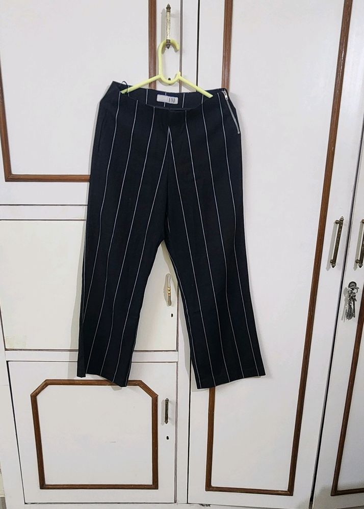 Classy In Stripes Black Trousers