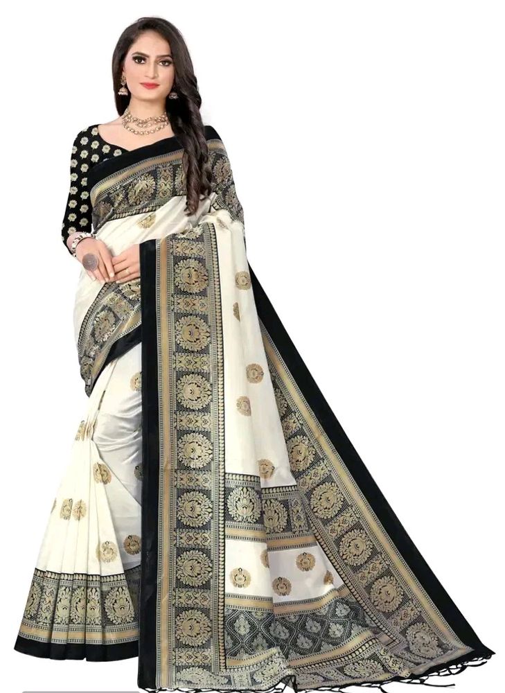 Beautiful Art Silk Saree with Blouse Piece