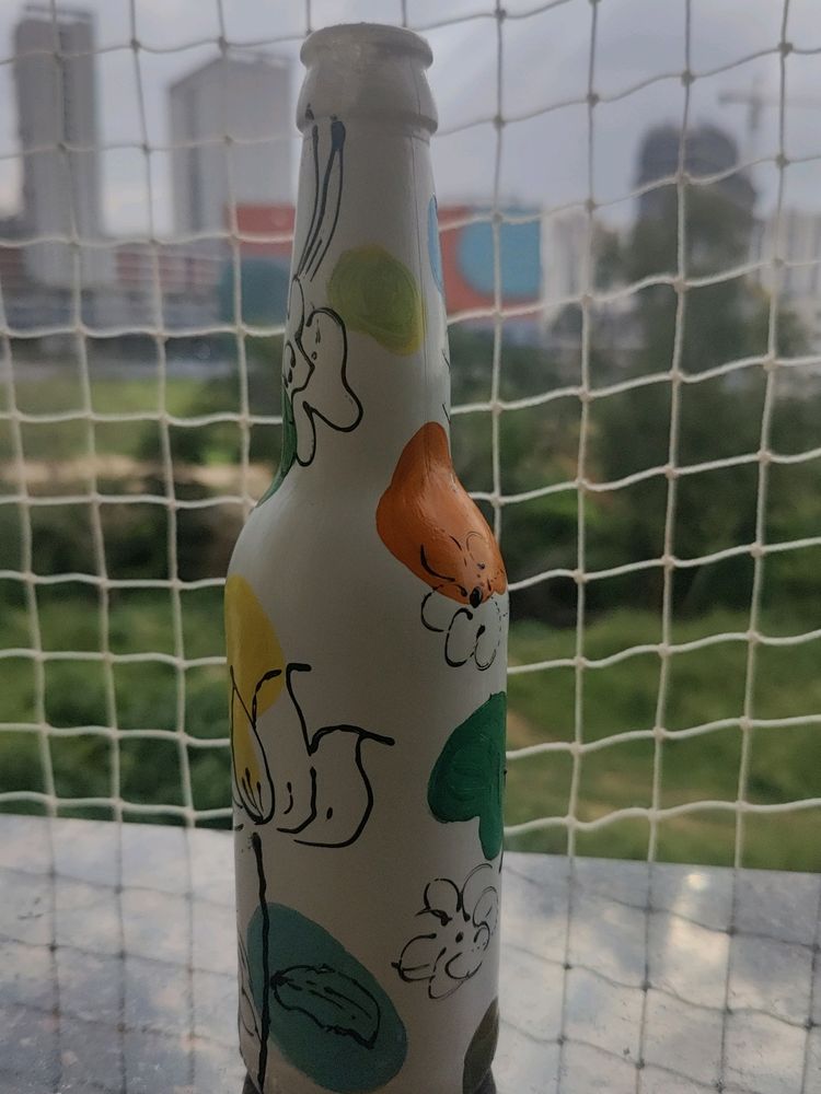 Hand painted Glass Bottle