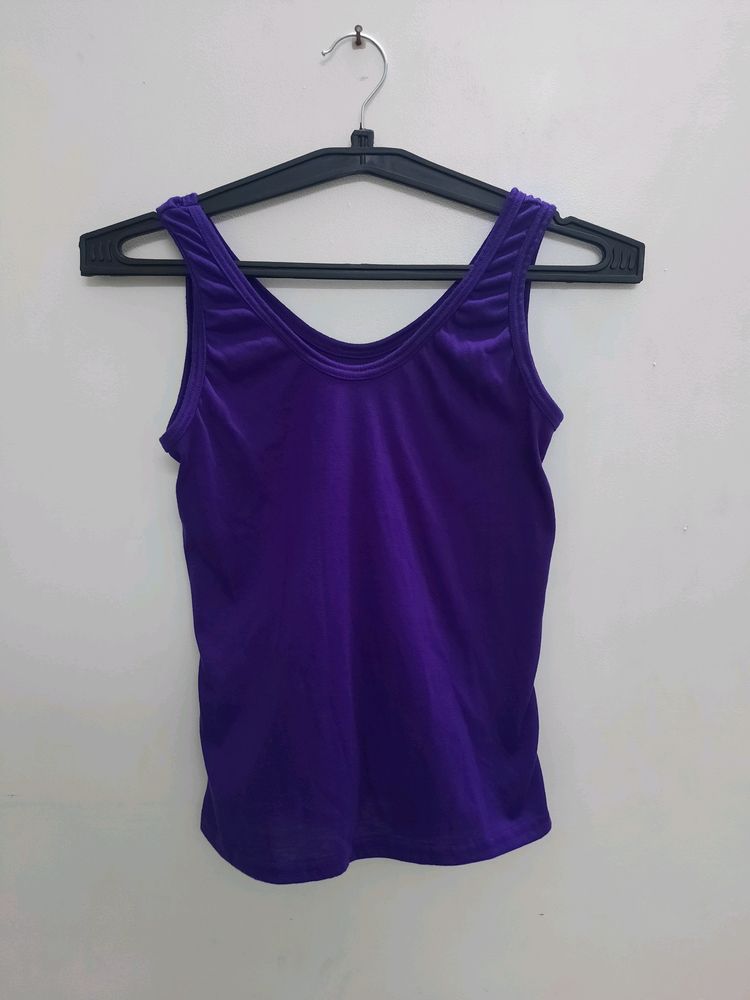 Purple FITTED TANK TOP