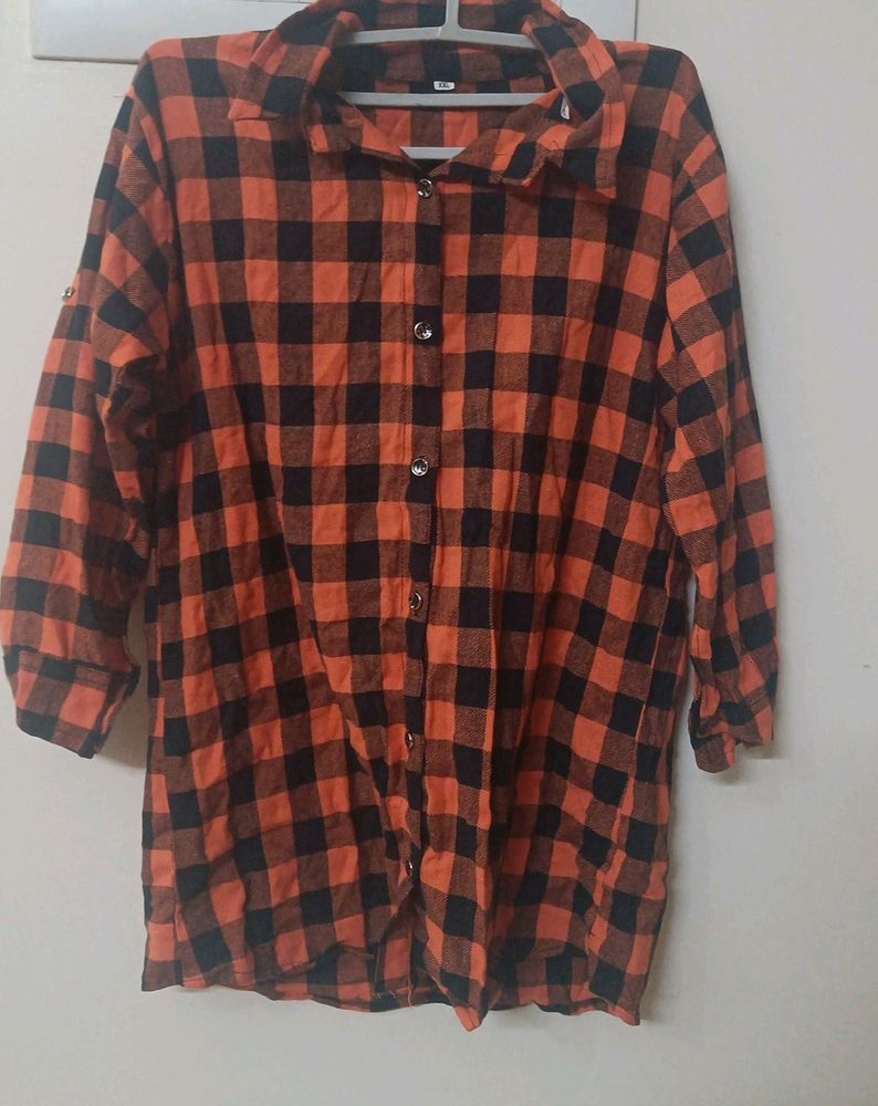 Orange Checked Shirt