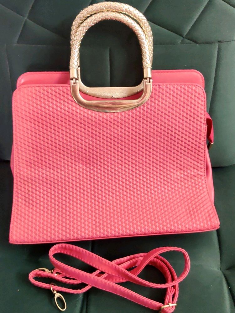 New Hot Pink Shoulder Cum Handbag