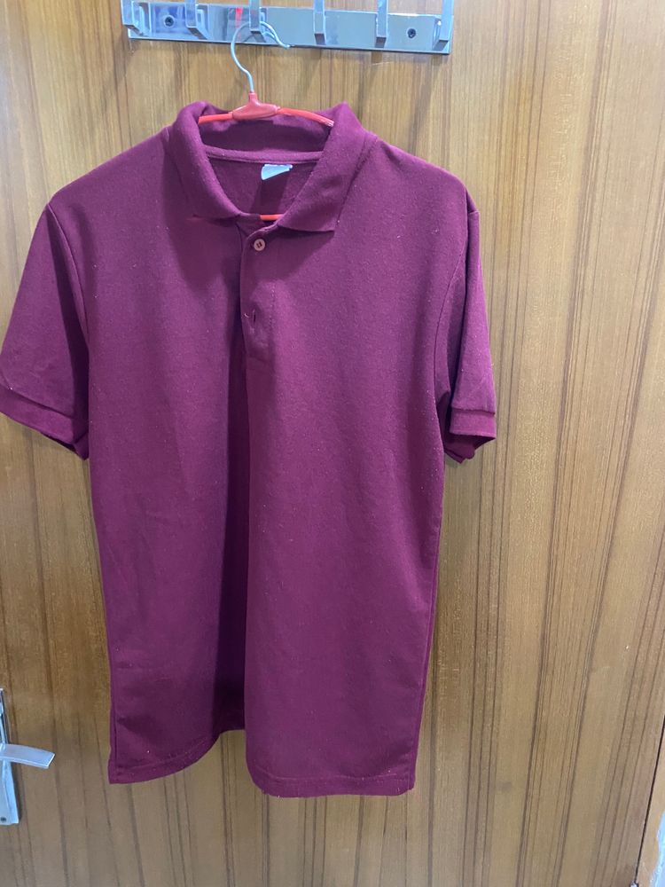 Wine Red Colour Polo Tshirt