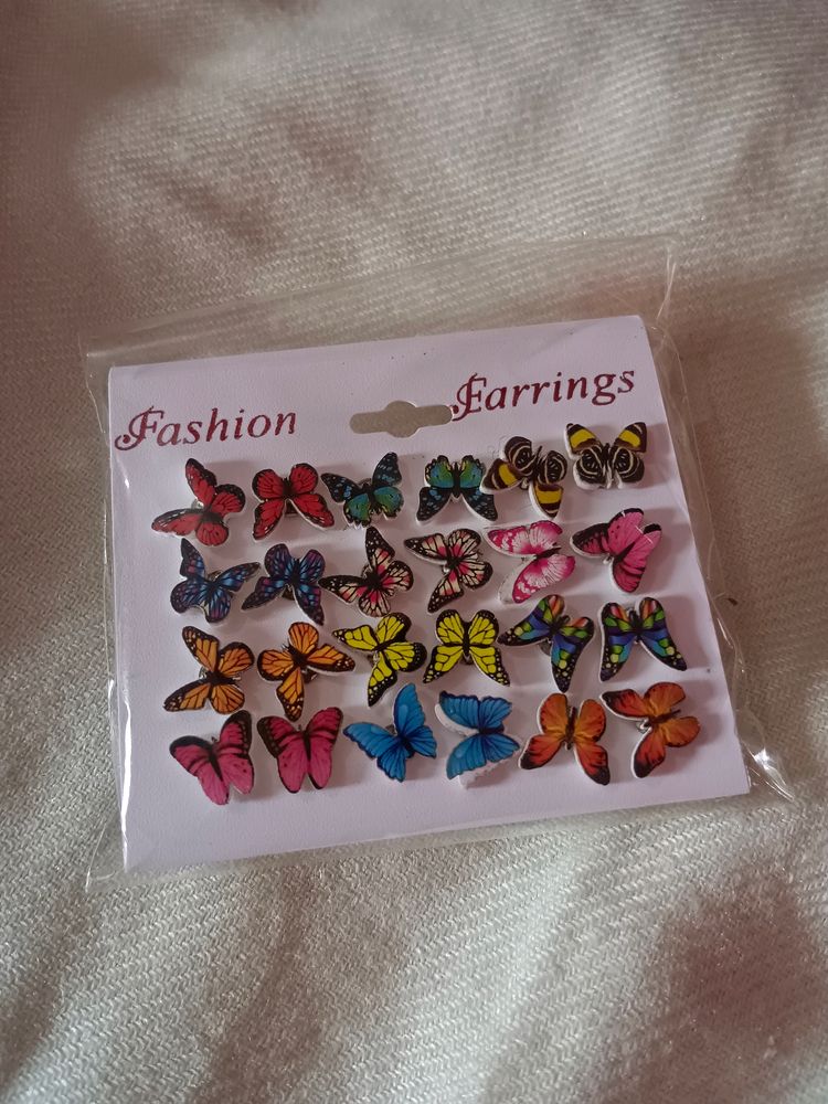 12 Pairs Butterfly Earrings