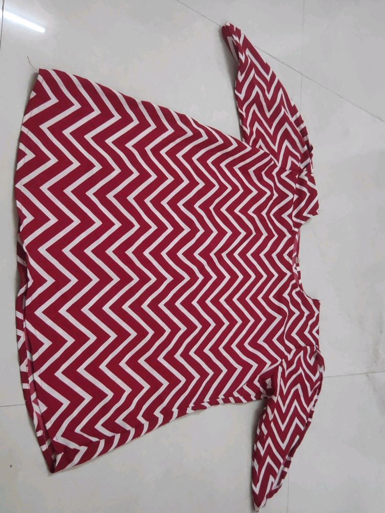 Sassystripes White Maroon Top For Women And Girls