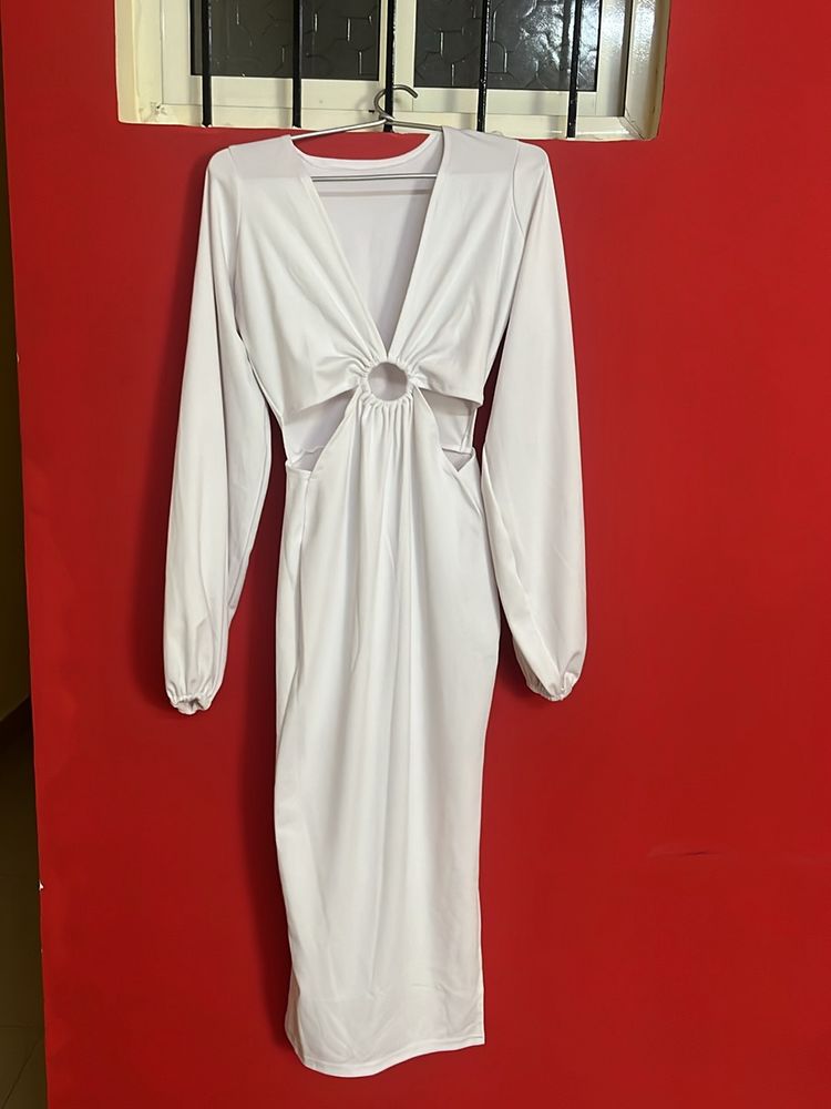 Cut Out White Dress Size S