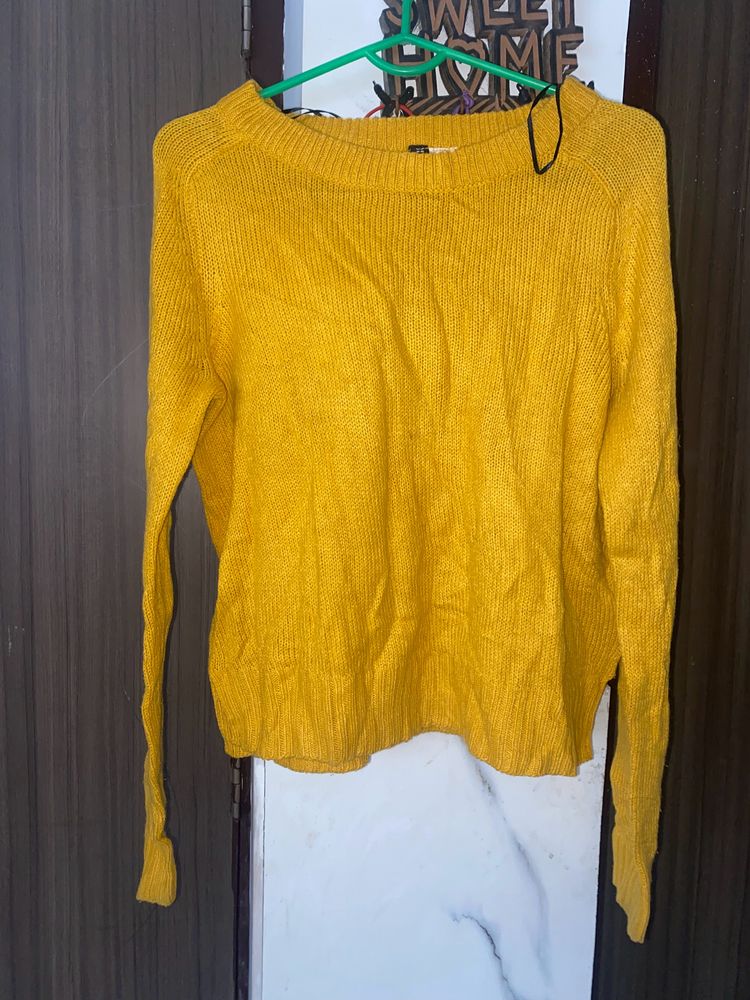 Soft Light Woolen Yellow Top