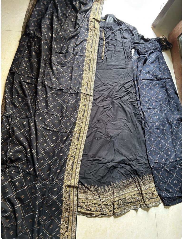 A-line Frock Paint Dupatta