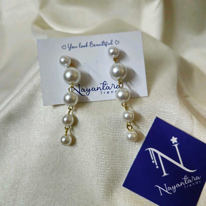 Stunning 2-in-1 Pearl Dangler Korean Earrings