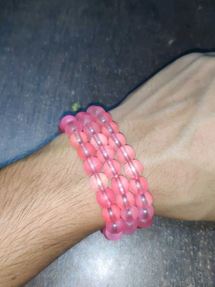 Pink Glass Bracelet (Pack Of 1)