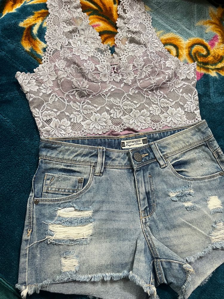 Imported Terranova High Waist Denim Shorts