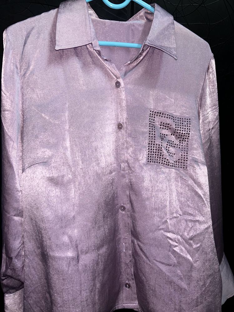 Lavender Satin Smart Shirt + FREE PRODUCT