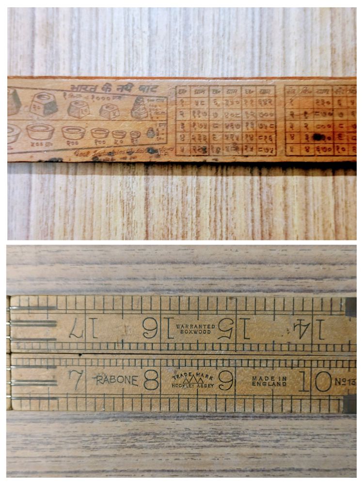 2 Vintage Wooden Rulers