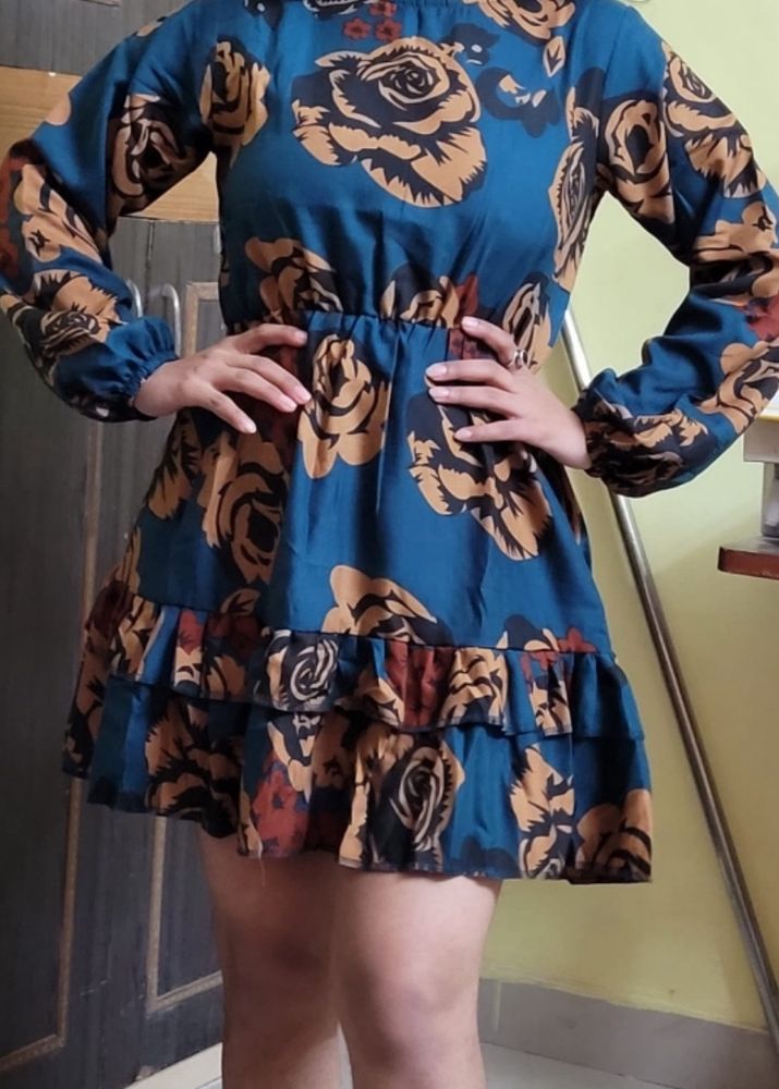 Flared Printed Dress