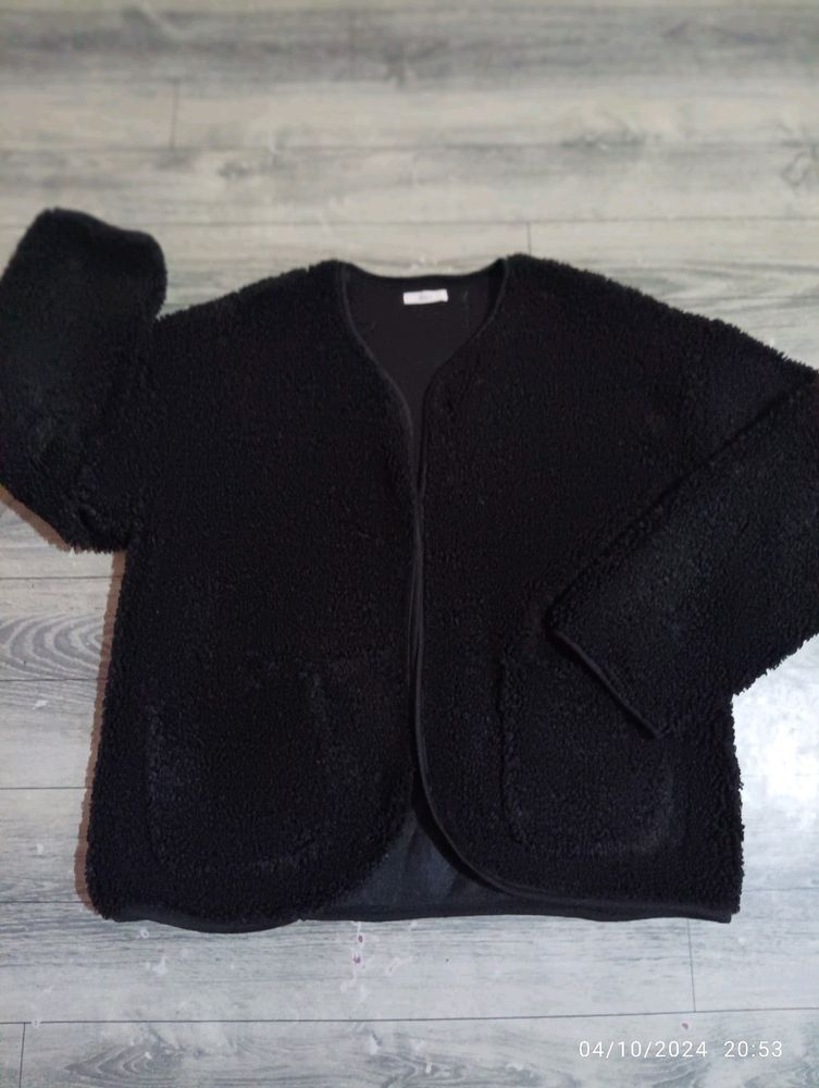 Teddy Jacket In Jet Black Mint Condition