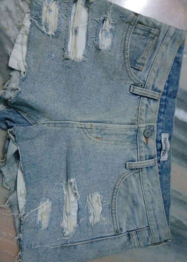 Distressed Denim Shorts, 30 Waist, Brand New