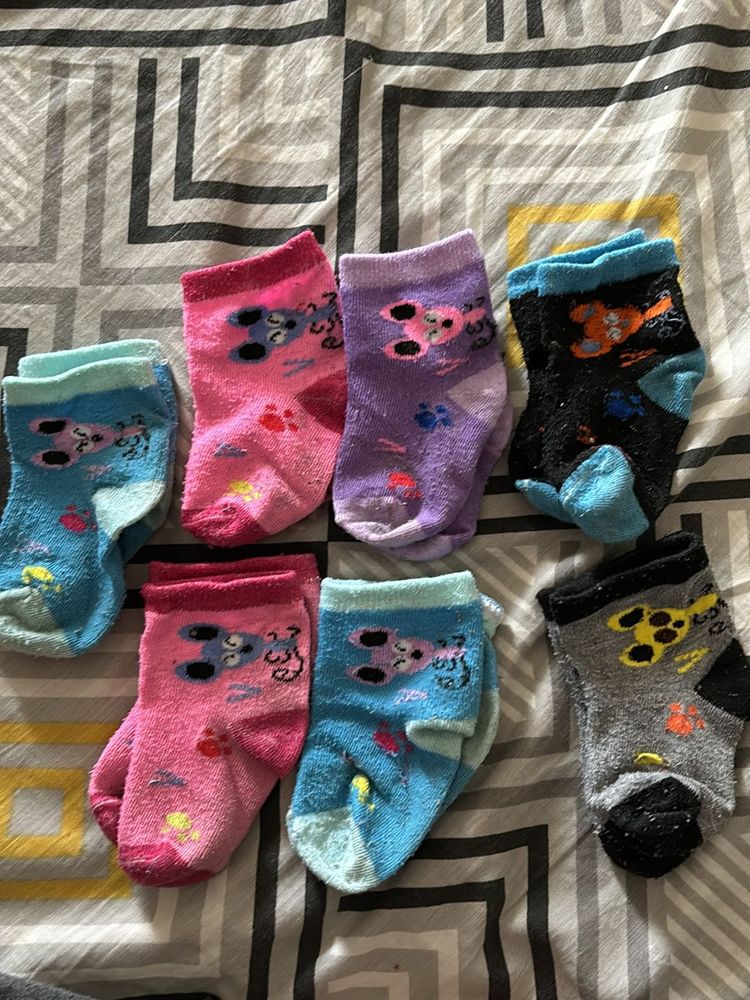 7 Pair Of Socks For 2mnths To 6mnths Baby