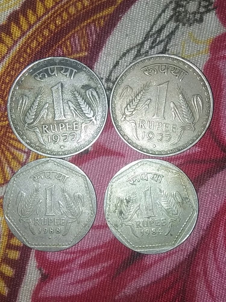 Old Big Size 1rs 4 Piece, 10 Paise 30 Piece