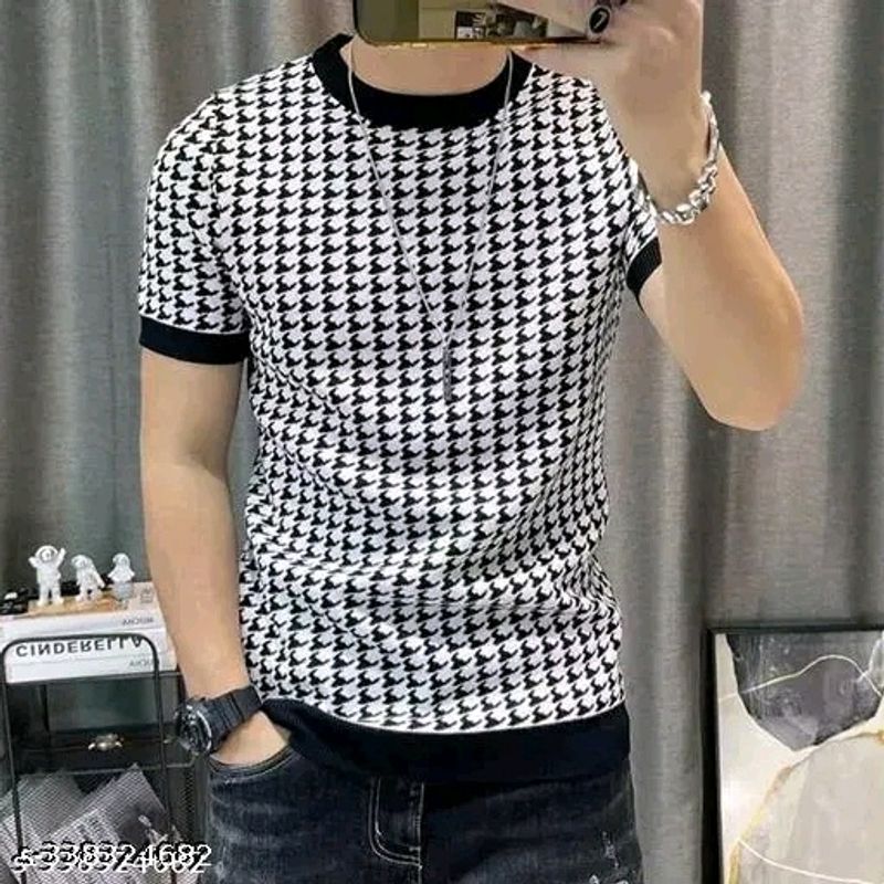 Round Neck Printed Polyester Tshirt For Men