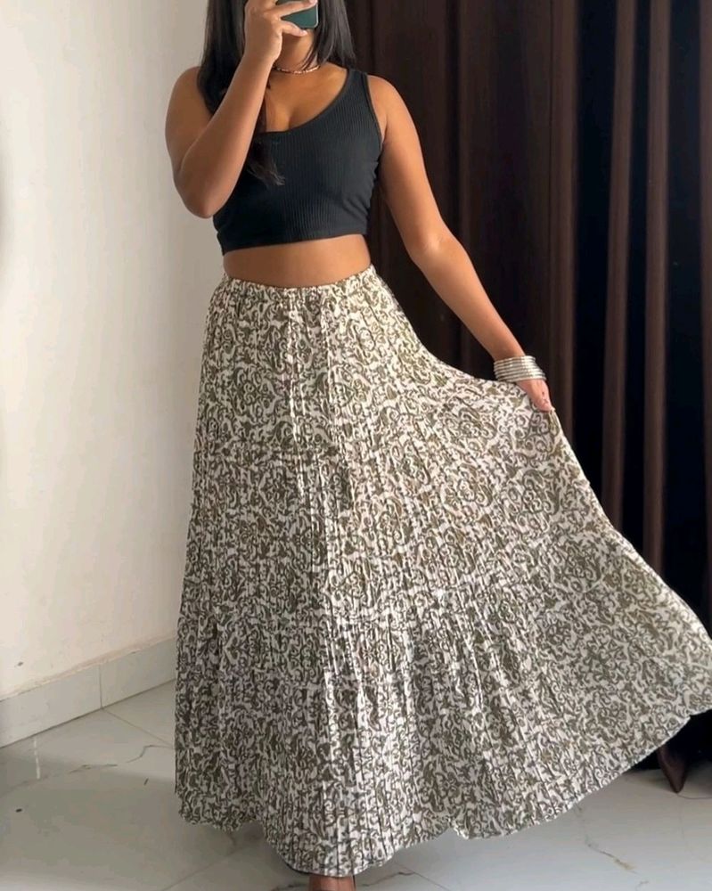 Pinteresty Printed Long Skirt