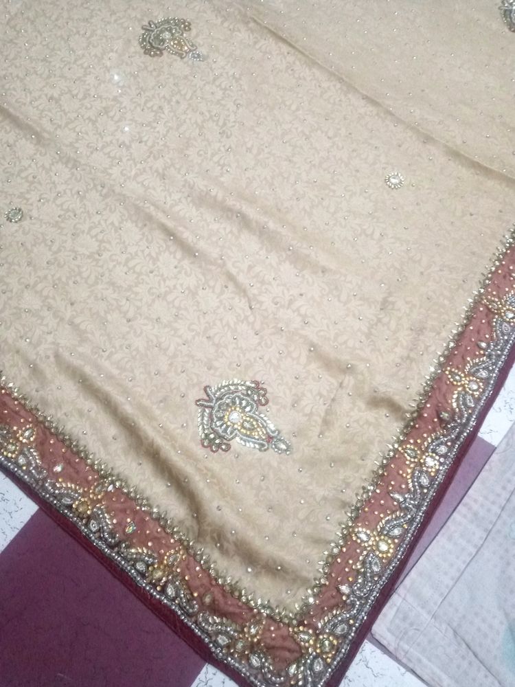 Beutiful Kundan Work Saree