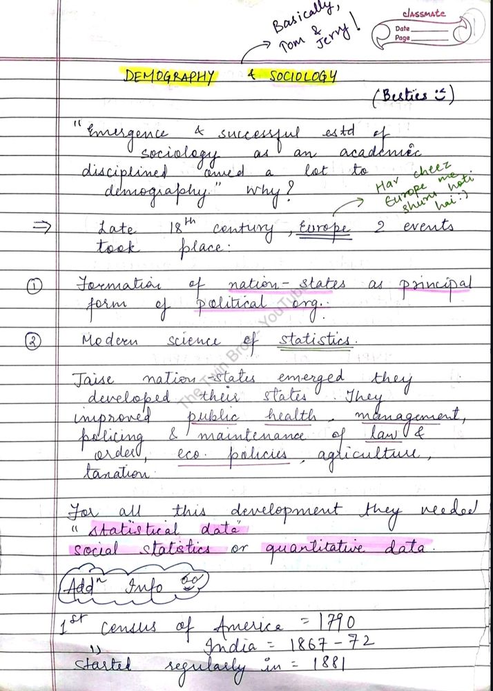 CLASS 12TH SOCIOLOGY HANDWRITTEN NOTES