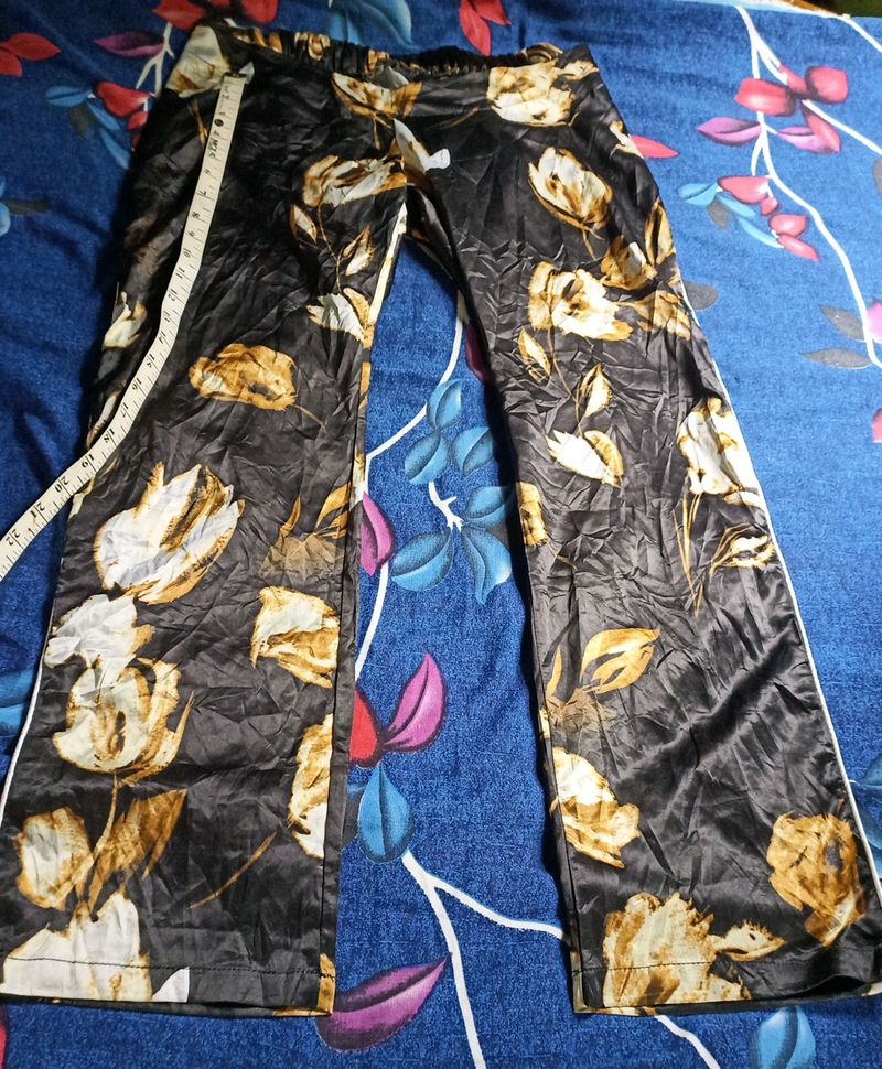 Black Floral Pants