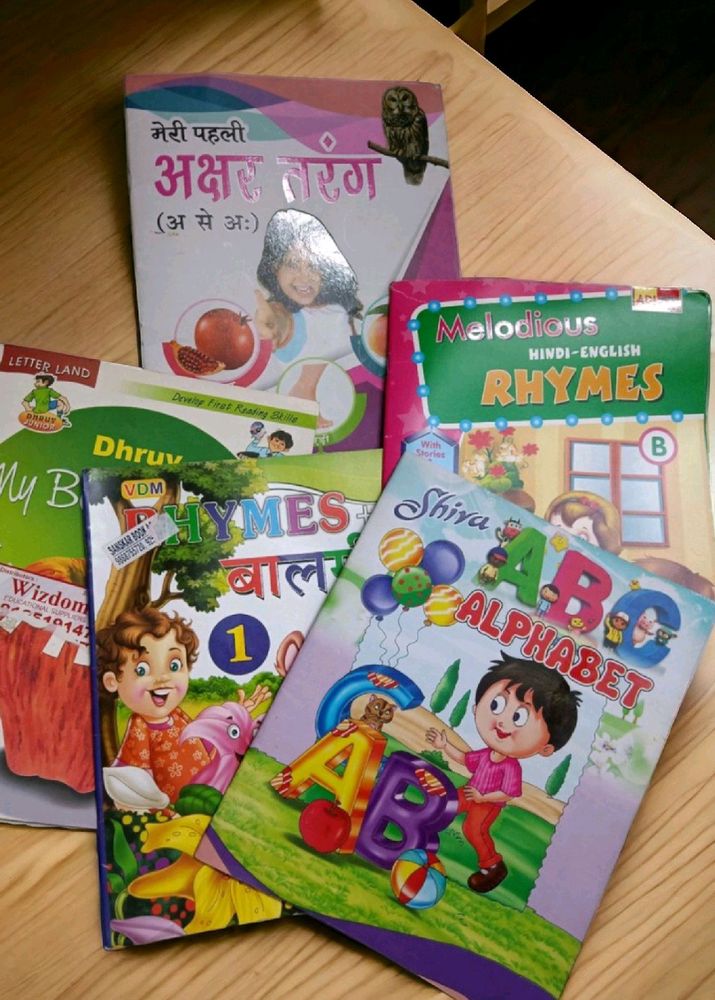 5 Kids Books Rhyme Alphabet story english hindi