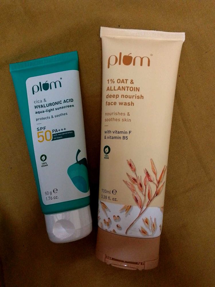 Plum facewash and sunscreen combo