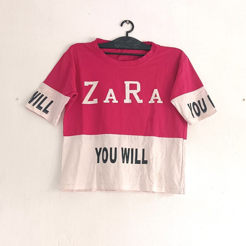 Zara Printed Crop T-shirt