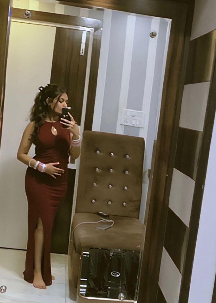 Hot Maroon Bodycon Cocktail Dress