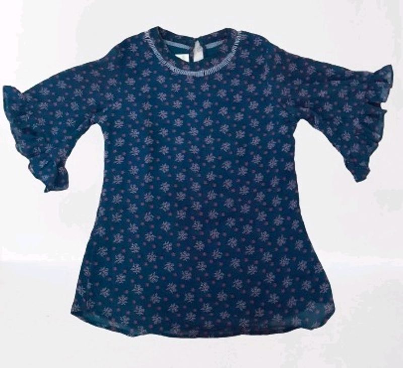 MESMERIZE Navy Blue Floral Print Top