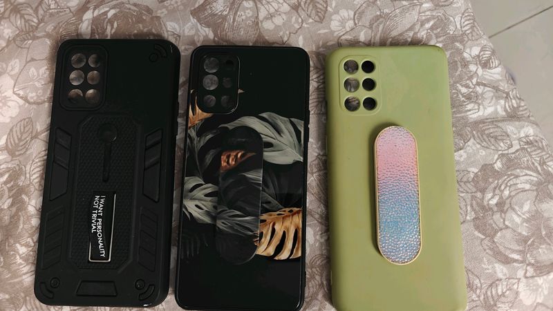 OnePlus 9R 3 Cases Combo Like New With Pop Socket