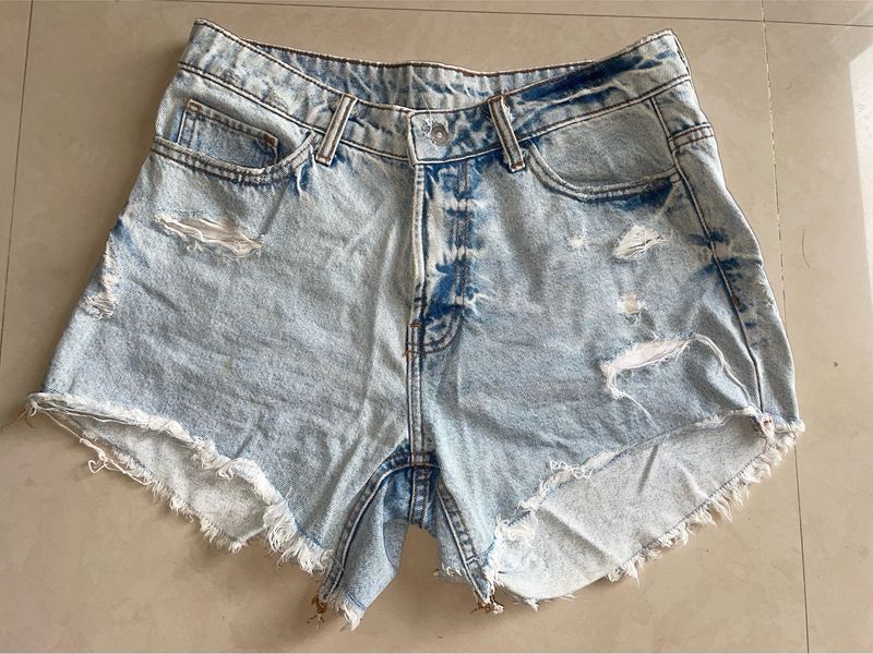 ICE BLUE Denim shorts Unique Color