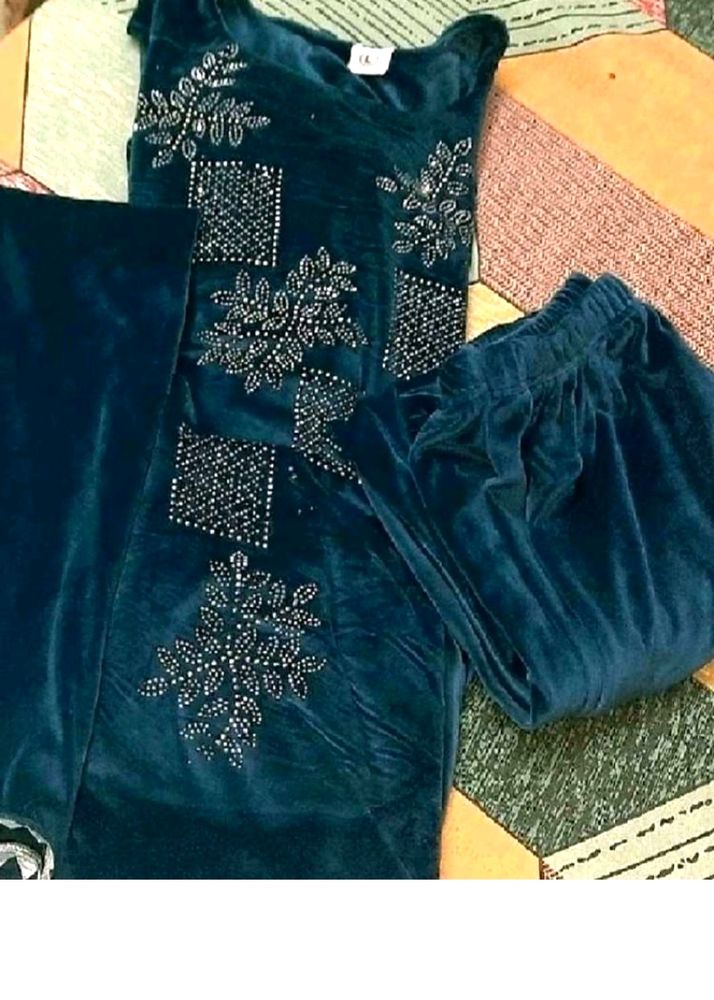 Blue 100% Velvet Suit Set Bought From Dubai