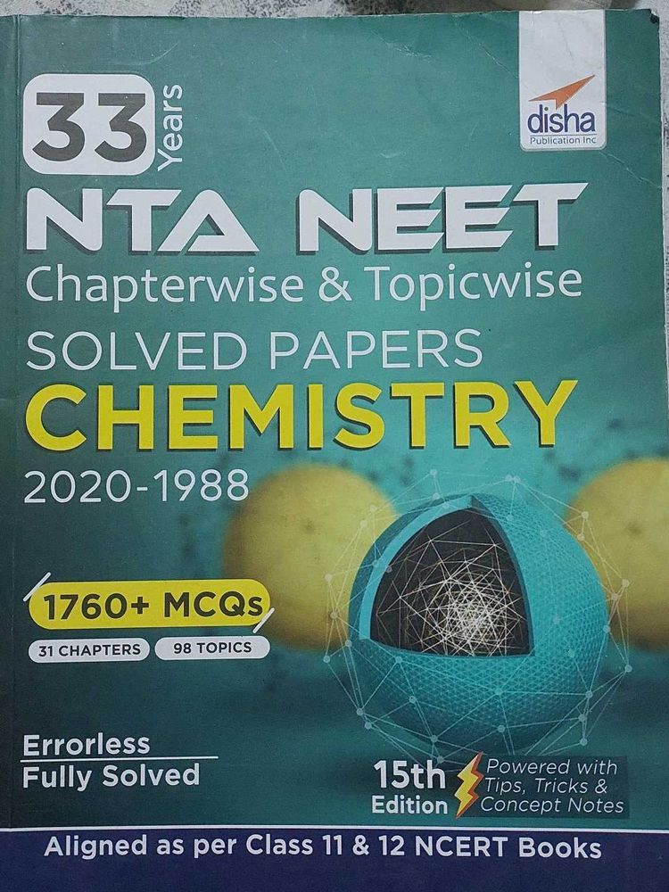 33 Years NTA NEET TOPICWISE CHEMISTRY MCQ BOOK