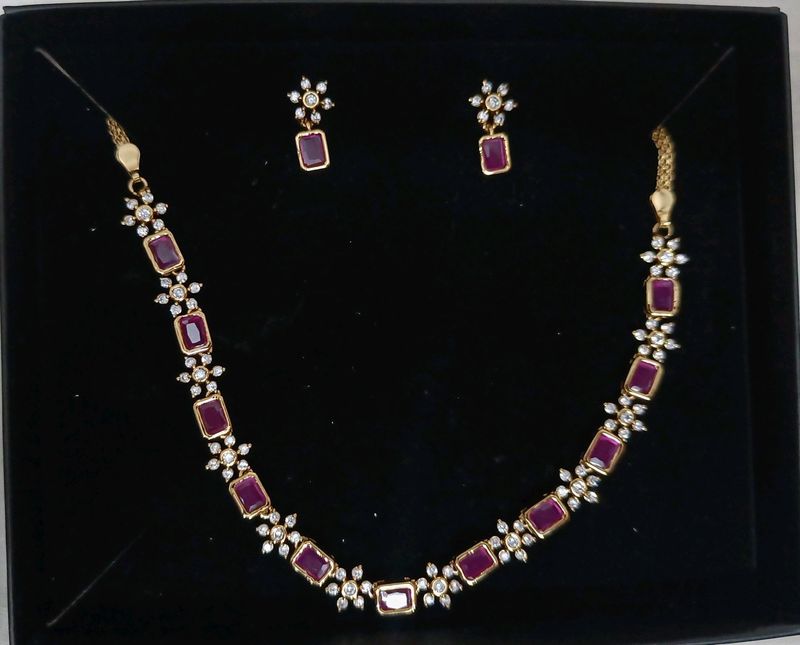 Avon Brand New Branded Ruby Necklace Set