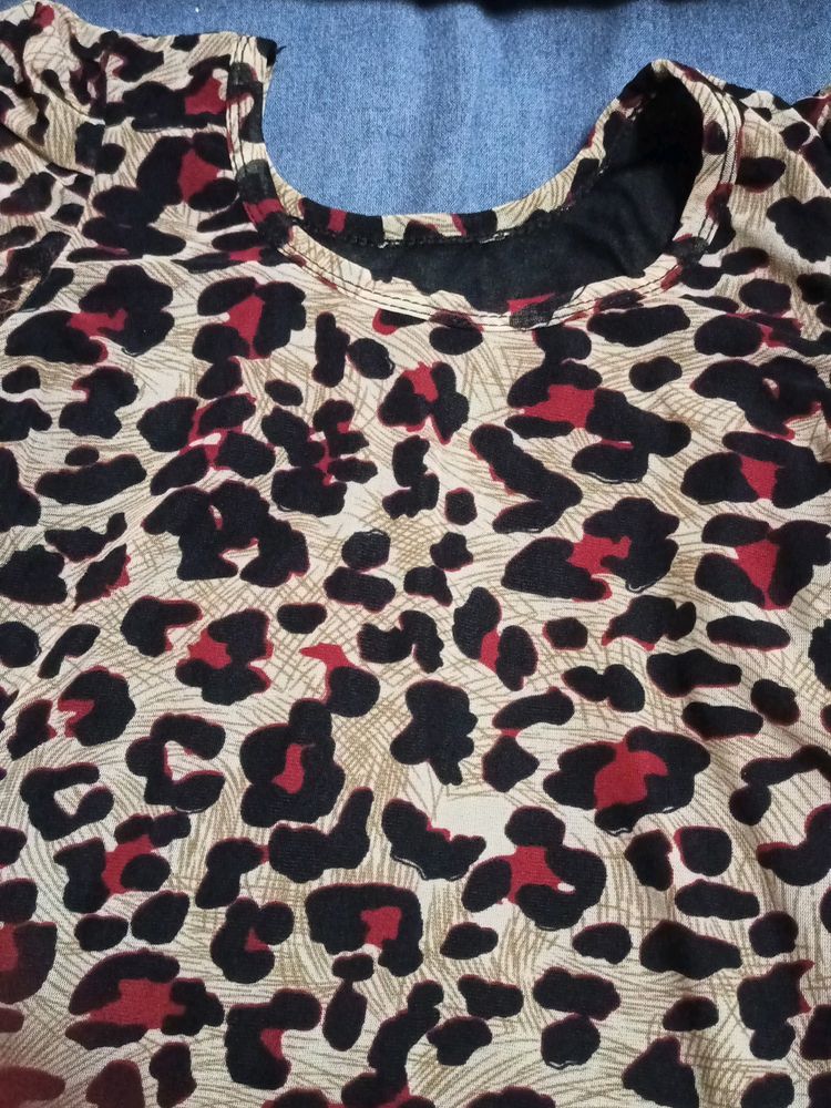 Animal Print Fitted Sexy Top